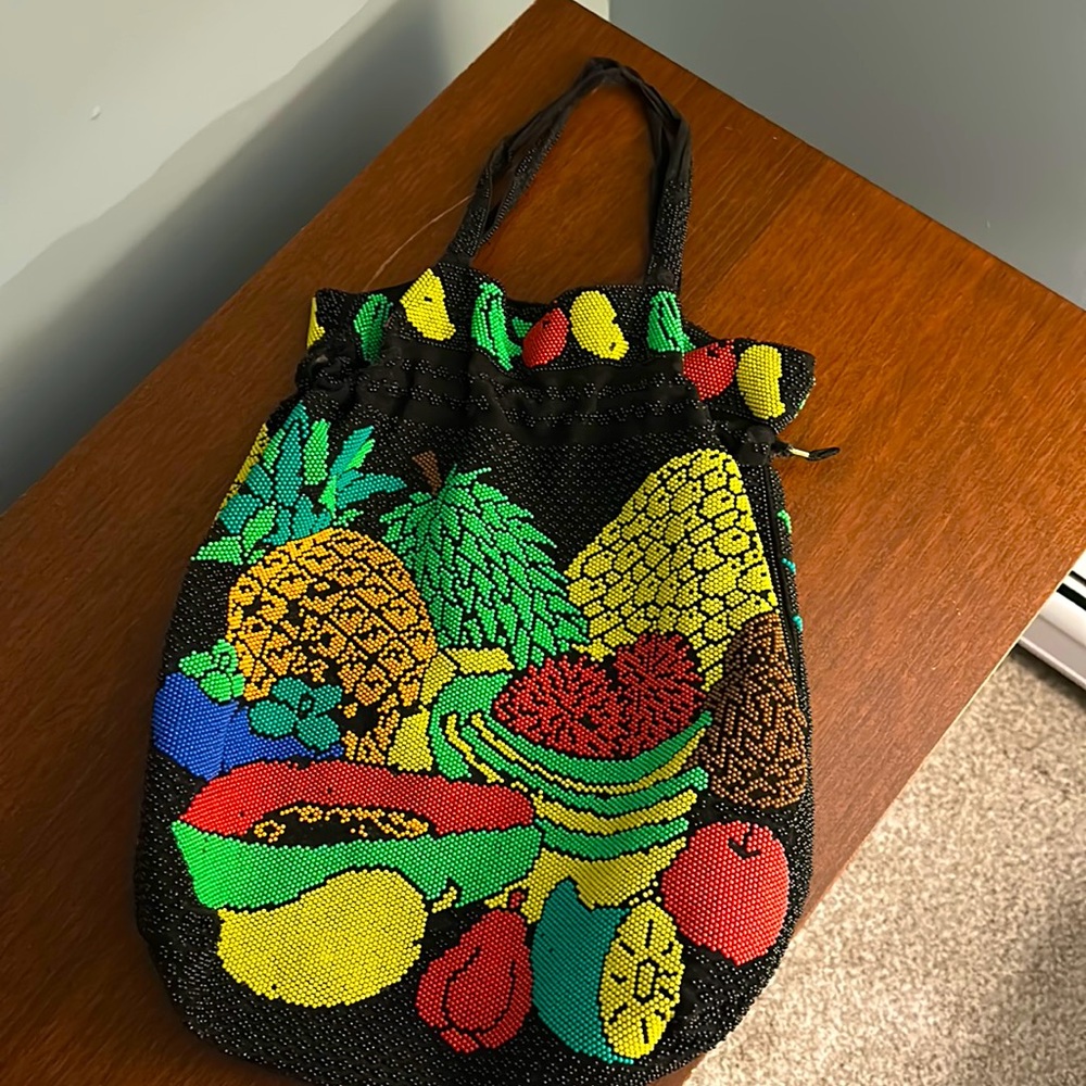 Vintage beaded fruit bag